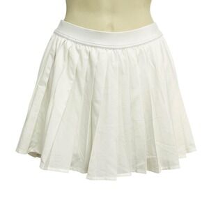 Lululemon Skirt Womens 4 White Pleated Tennis Athletic Skort Built In Shorts